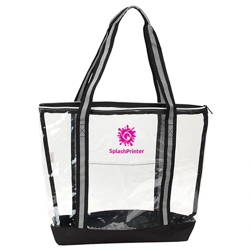 Clear Zippered Tote Bag w/ 26" Carry Handles