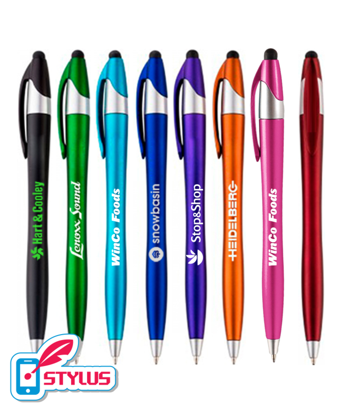 Colored Barrel Twist-Action Stylus Pen