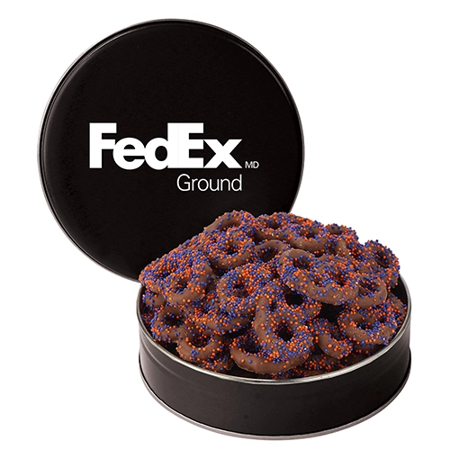 Colorful Corporate Chocolate Pretzel Tin