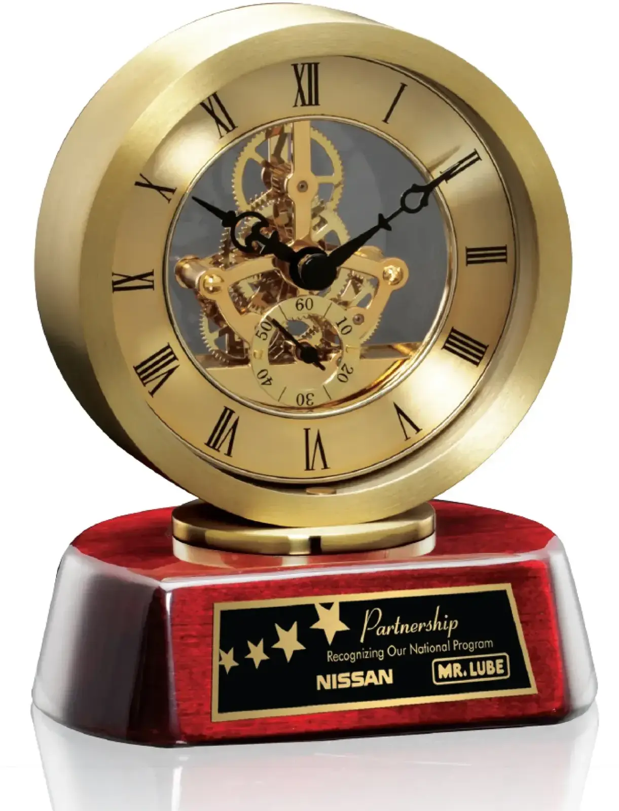 Customized Mechanical Clock with Rosewood-Brown Base