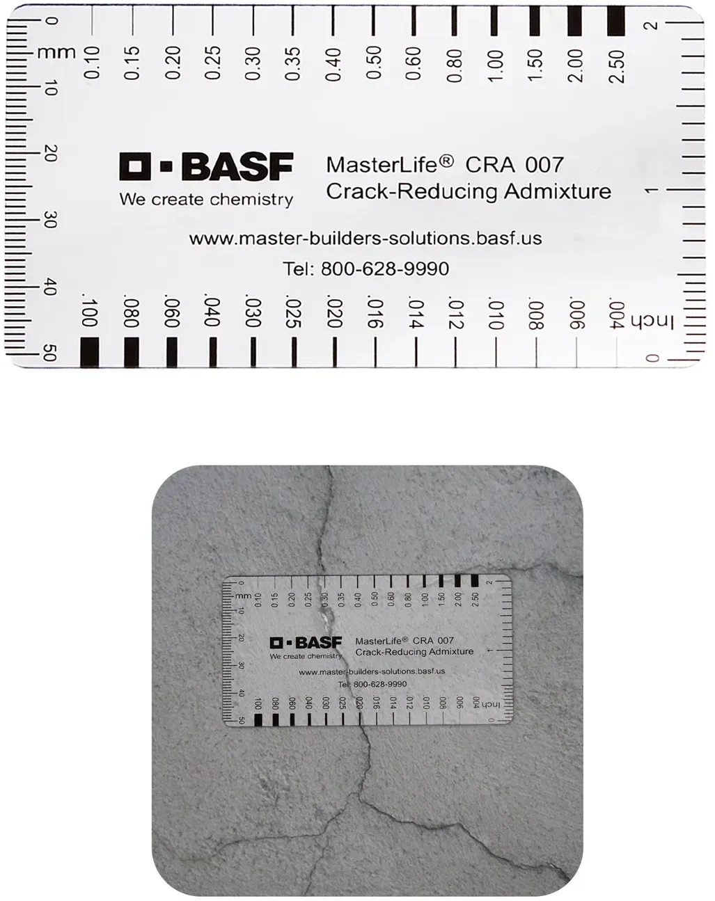 Custom Concrete Crack Ruler with Logo