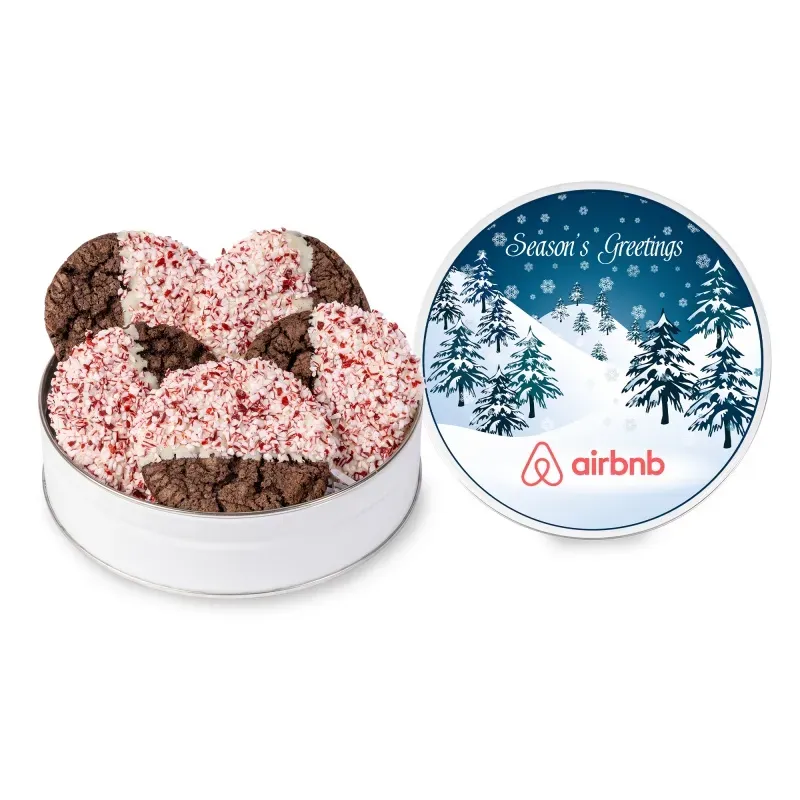 Crushed Peppermint Chocolate French Sable Cookie Tins
