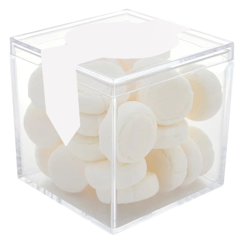 Cube Shaped Acrylic Container With Candy