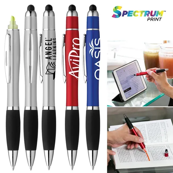 Curvaceous Stylus Cap Highlighter Pen