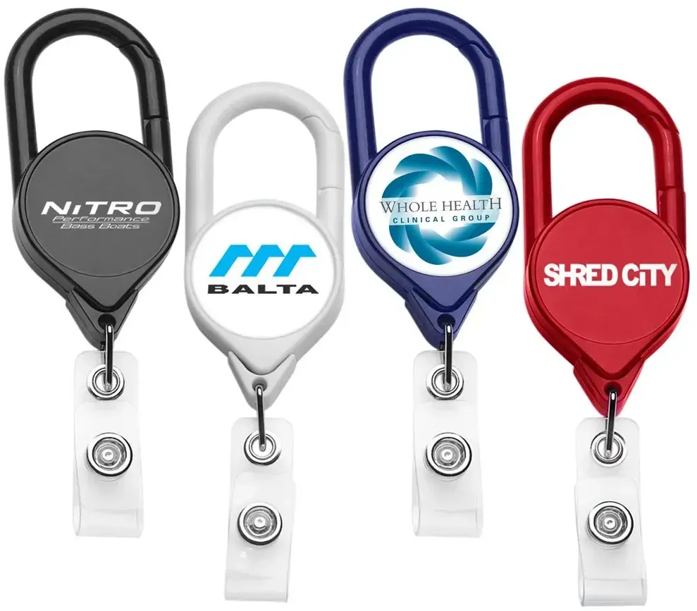 Carabiner Badge Reel (Anti-twist, vinyl strap)