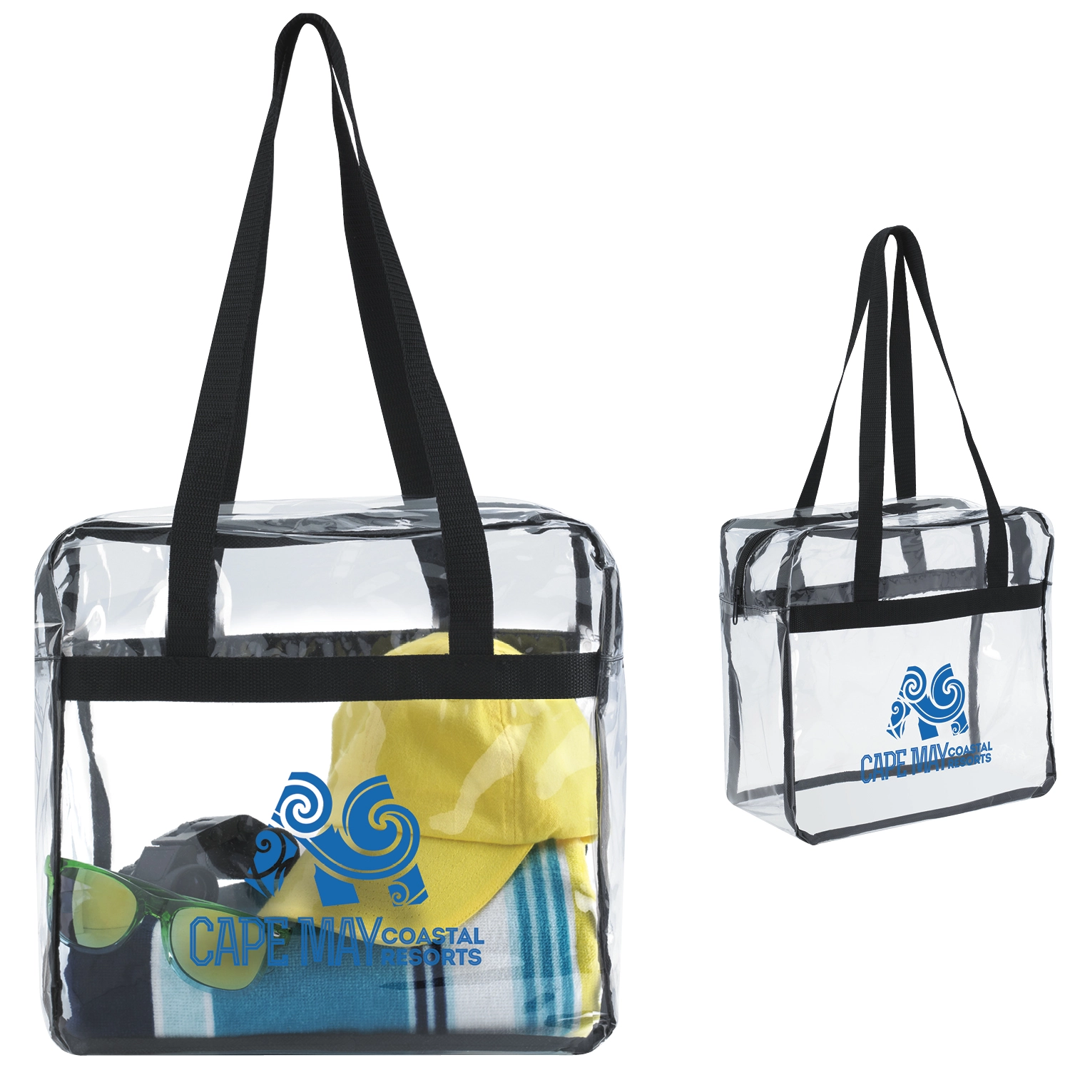 Custom Clear Zippered Tote Bag