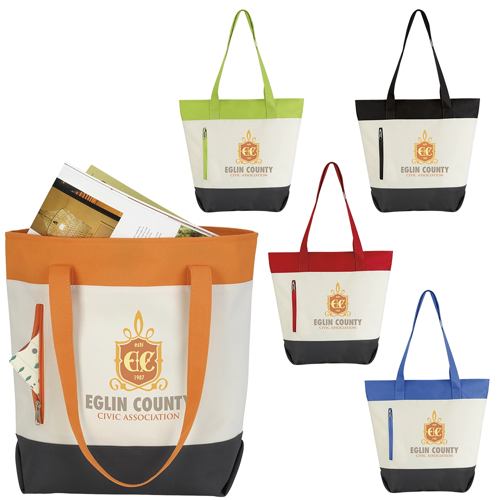 Custom Color Zip Tote Bag