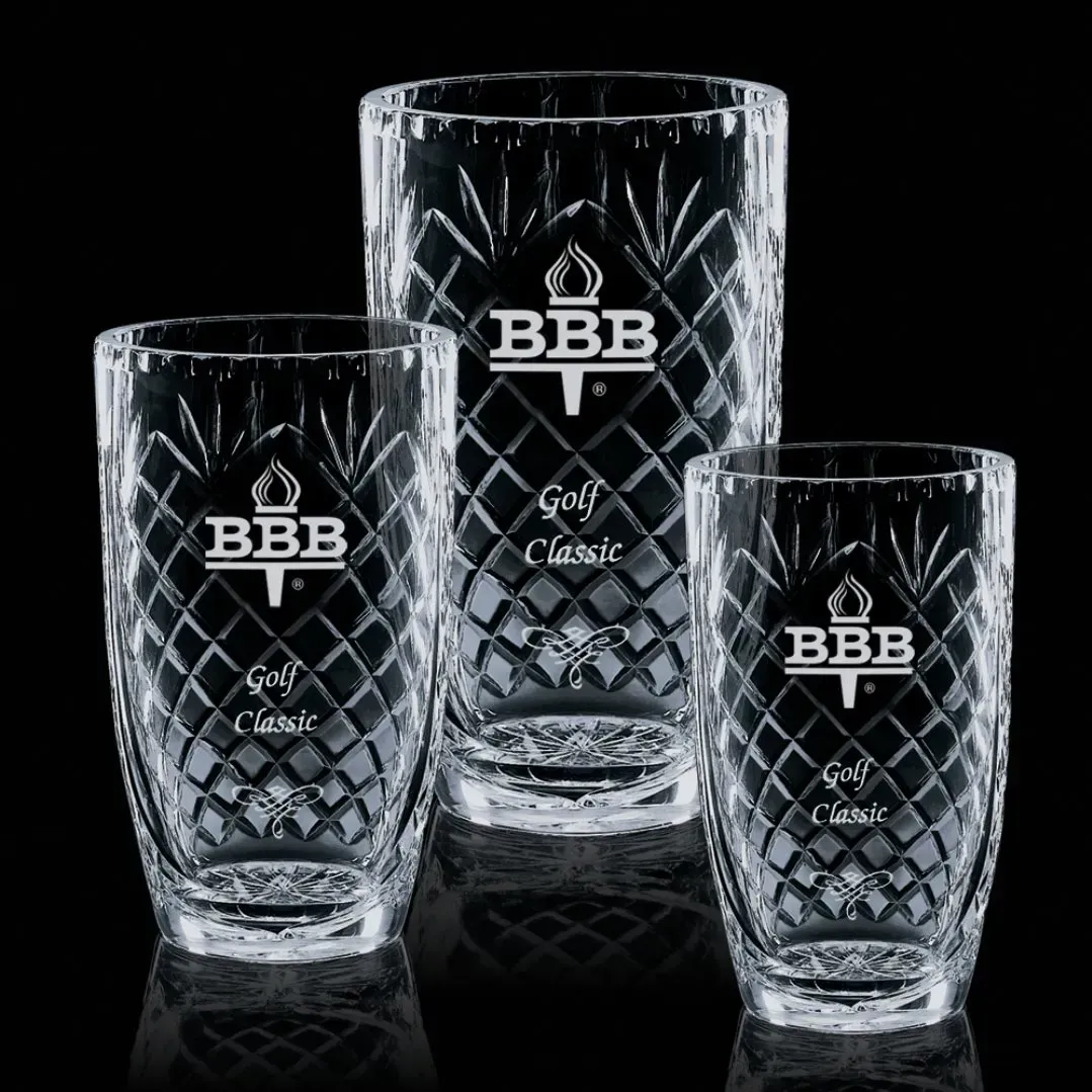 Custom Decorative Crystal Medallion Vase