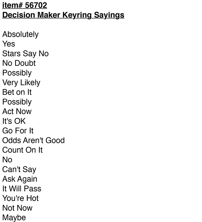 Executive Decision Maker Keyring