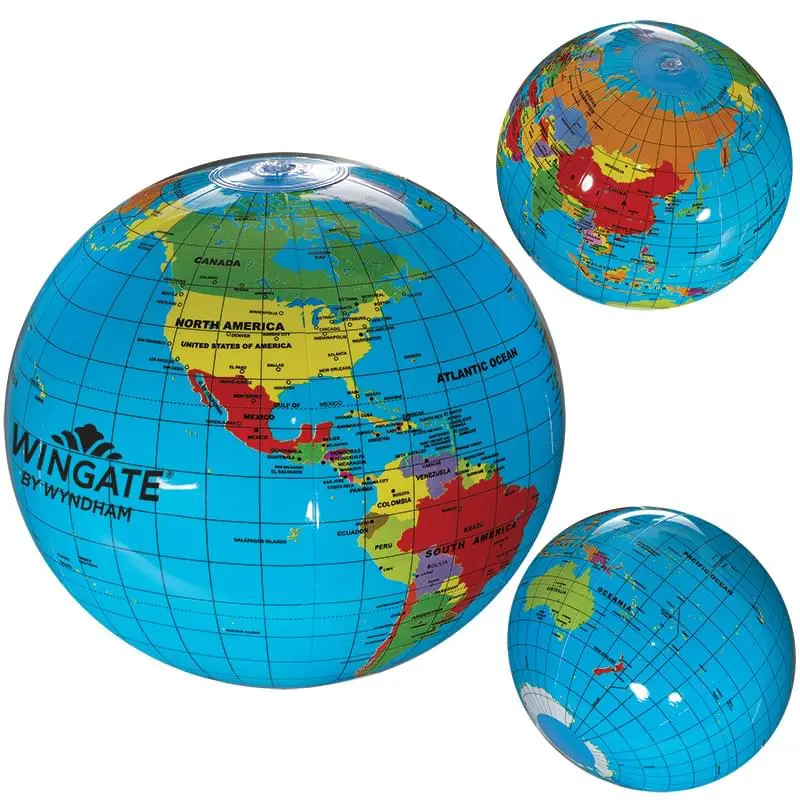 Custom Inflatable Global Beach Ball- 14"