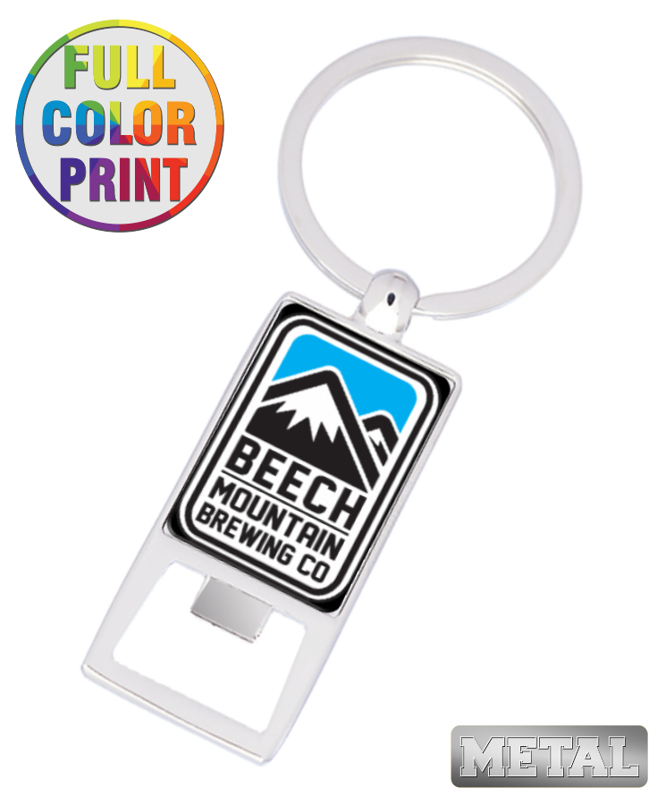 Custom Metal Bottle Opener Keychain - Enamel Finish