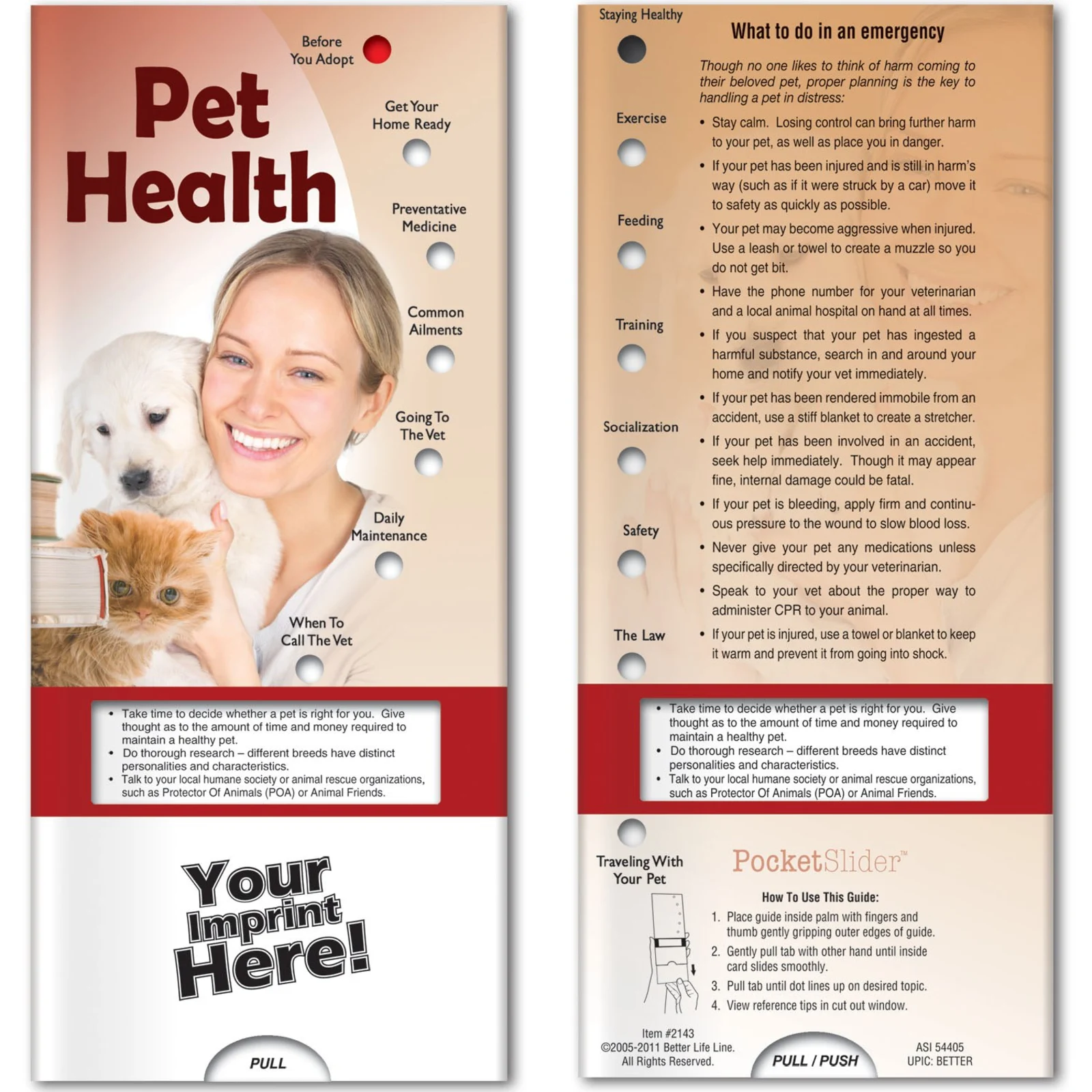 Custom Pocket Slider - Pet Health