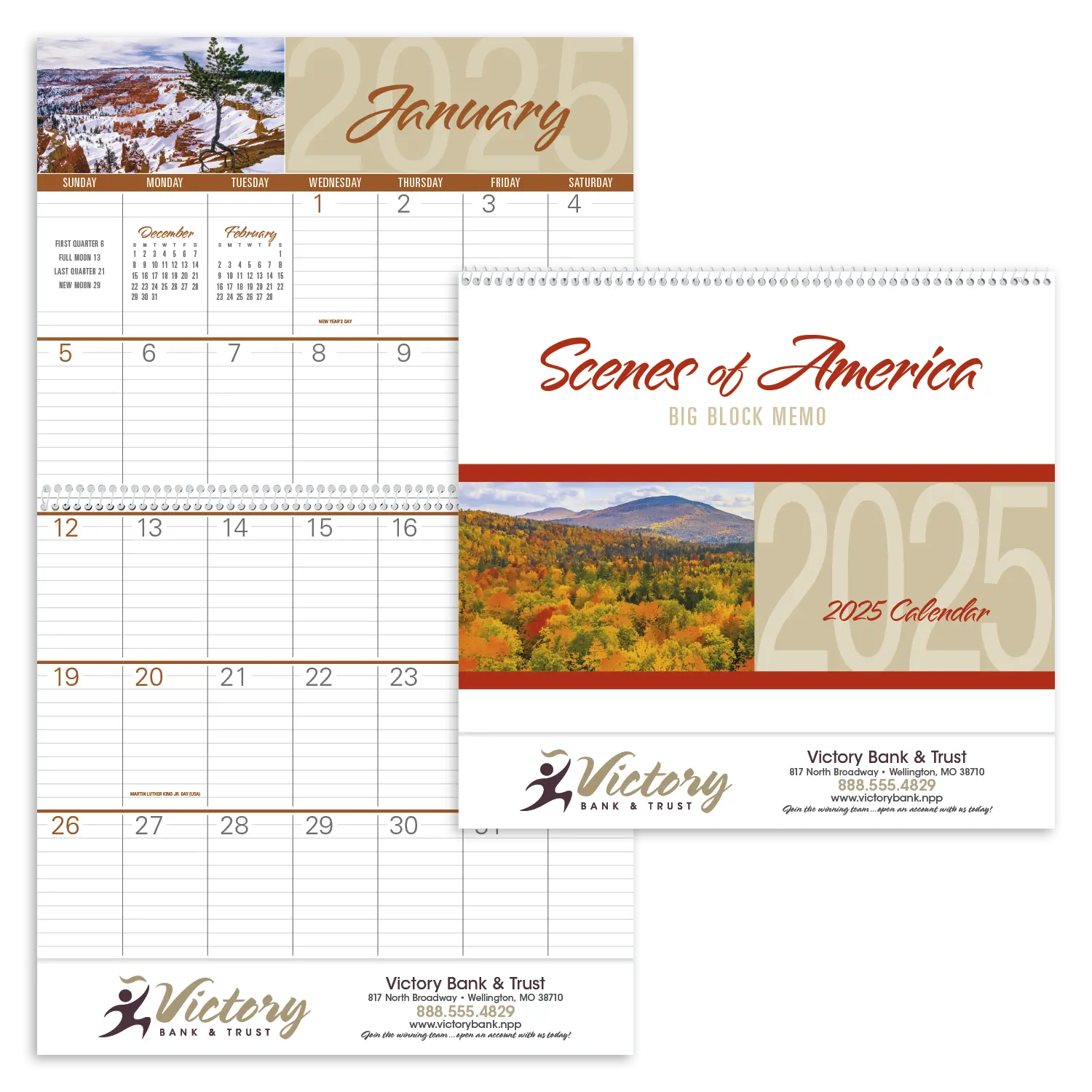 Custom Scenes of America Big Block Memo Calendar