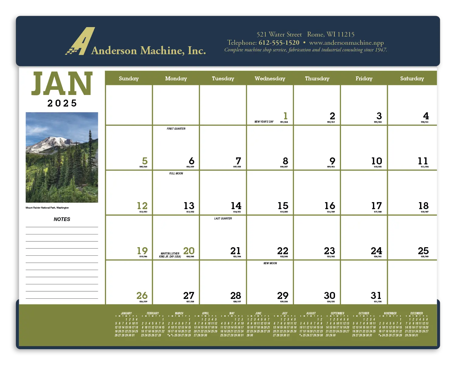 Custom Scenic Desk Pad Calendar