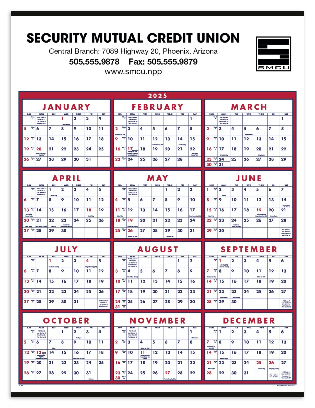 Custom Span-A-Year Calendar