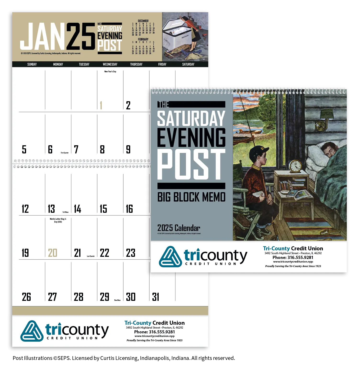 Custom The Saturday Evening Post Big Block Memo Calendar