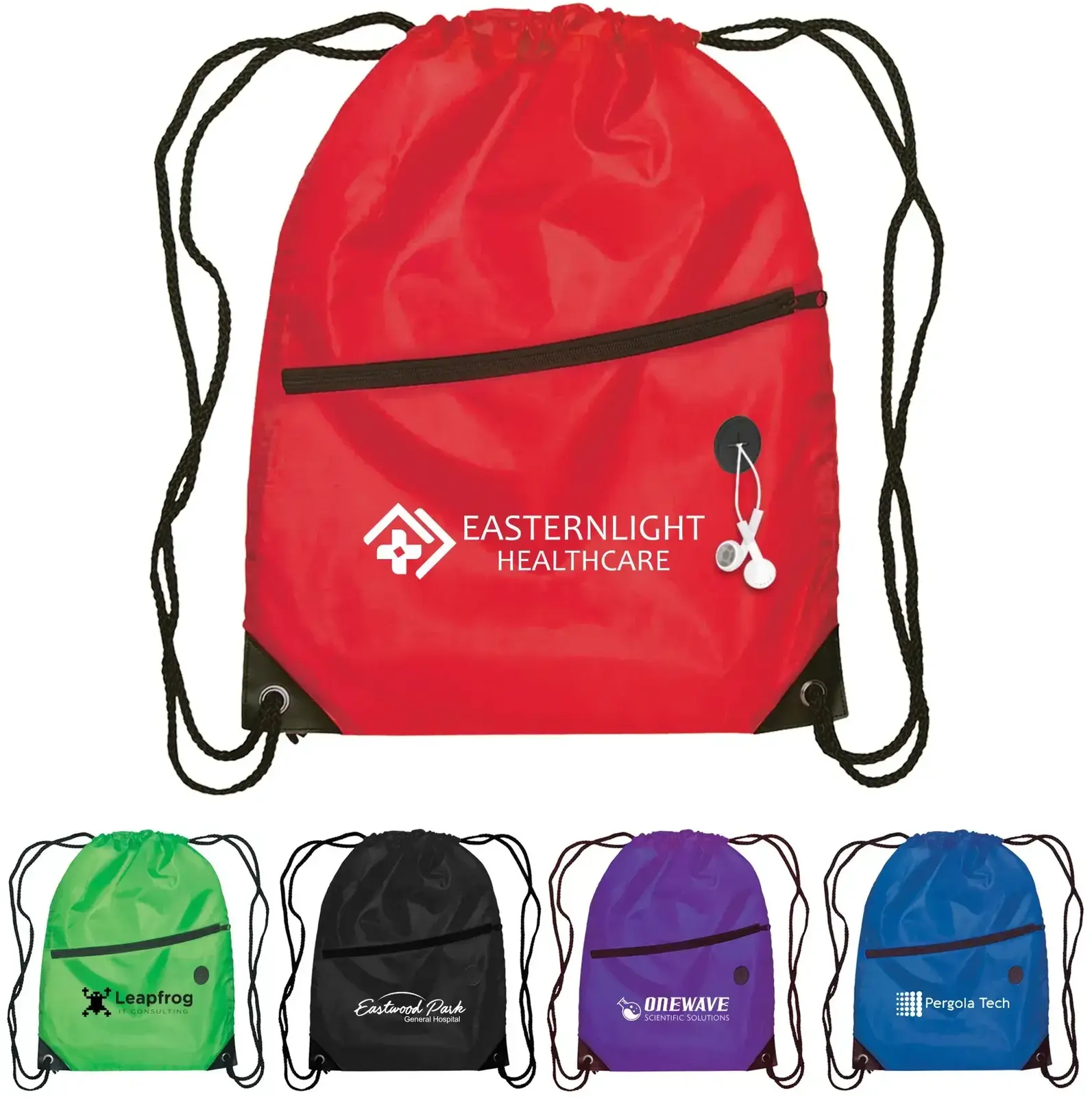 Daypack - Drawstring Backpack - 210D Polyester