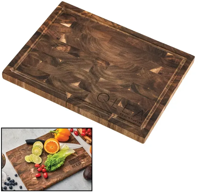 Custom Acacia Wood Cutting Board - Personalized Butcher Block