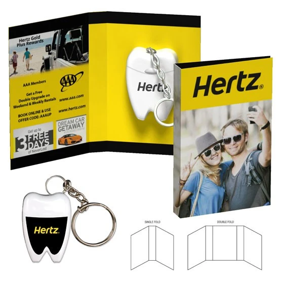 Dental Floss Keychain with Tek-Booklet