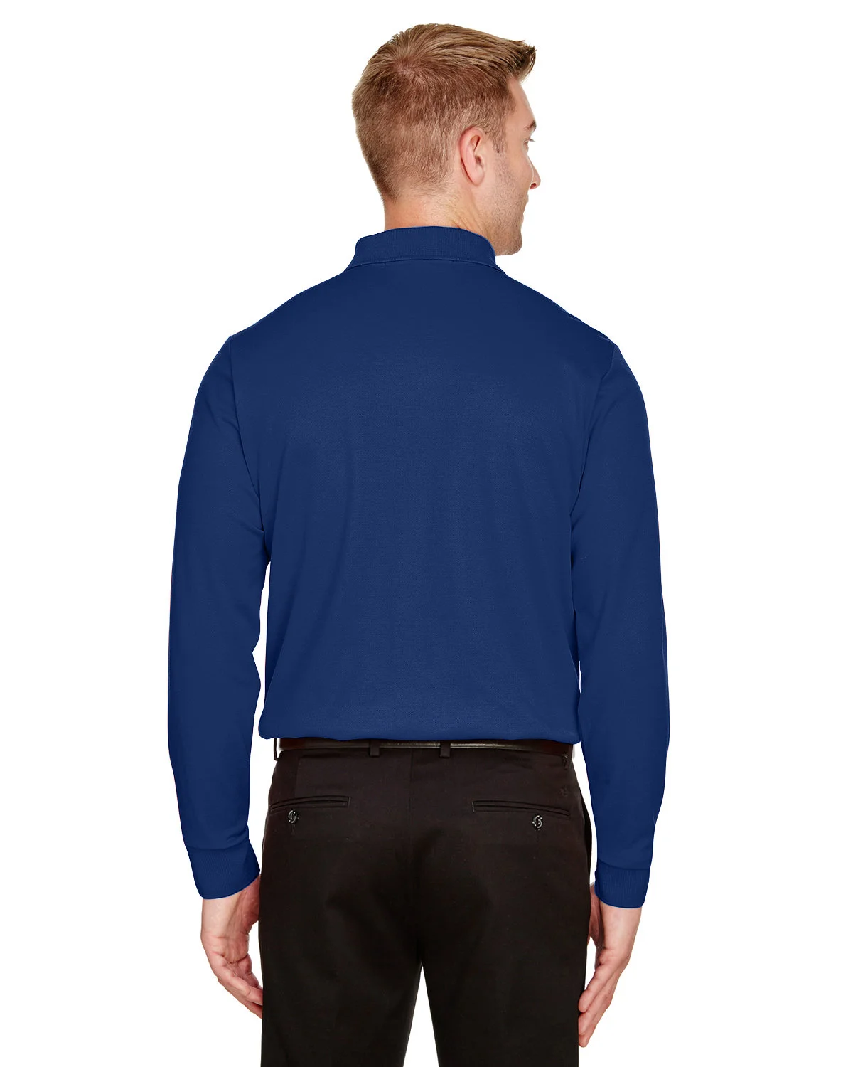 Devon & Jones CrownLux Performance® Tall Plaited Long Sleeve Polo