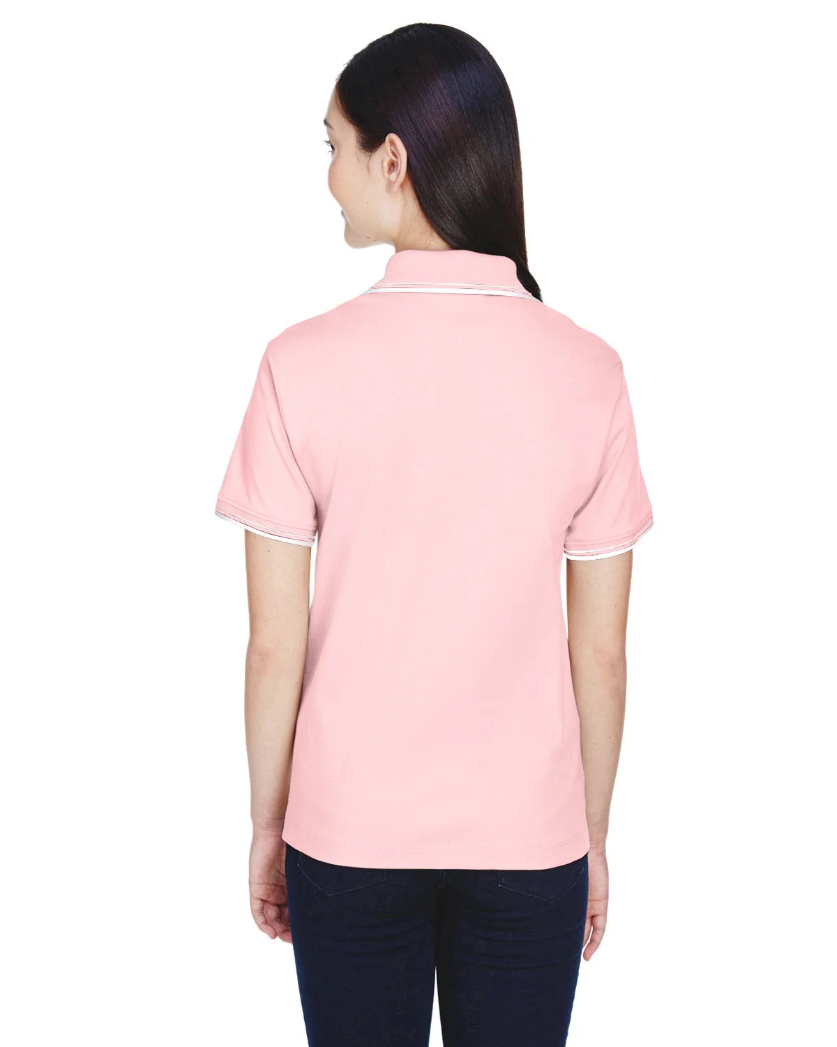 Devon & Jones Ladies' Tipped Perfect Pima Interlock Polo