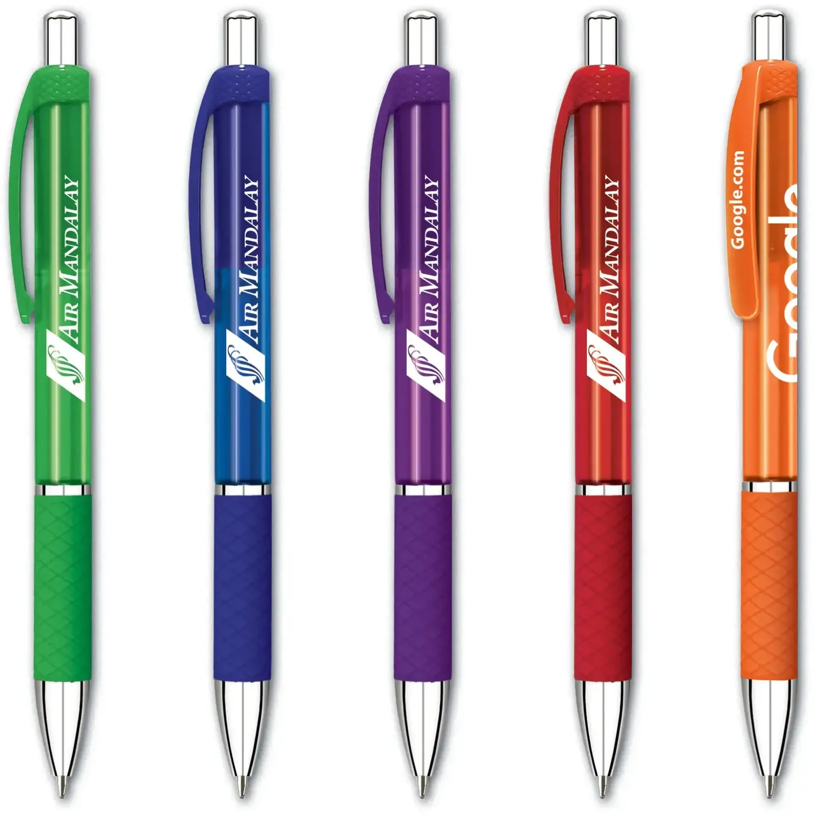 Colorful Diamond Grip Promotional Pen with Smooth Easy-Glide Ink - Retractable Barrel