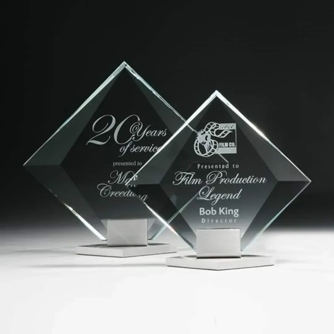 Starfire Crystal and Aluminum Custom Engraved Award