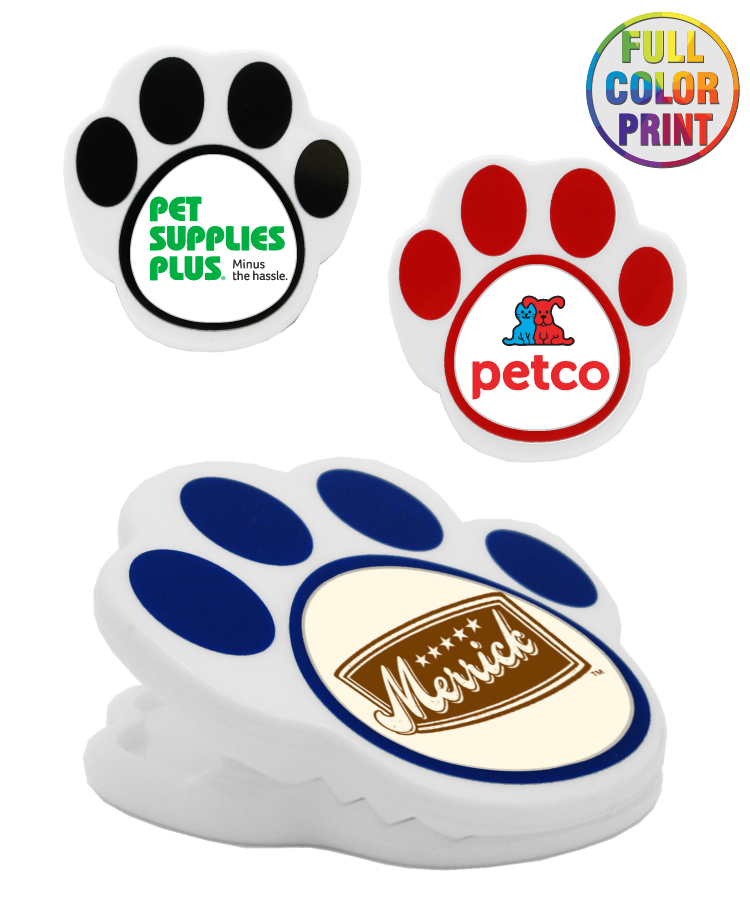 Dome Heavy-Duty Paw Magnet Clip - Full Color