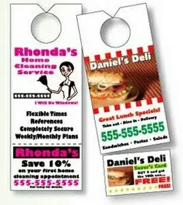 Door Knob Hanger, 4CP-White Tag Stock w/ Tear-off Card (3 1/8" x 8 1/8")