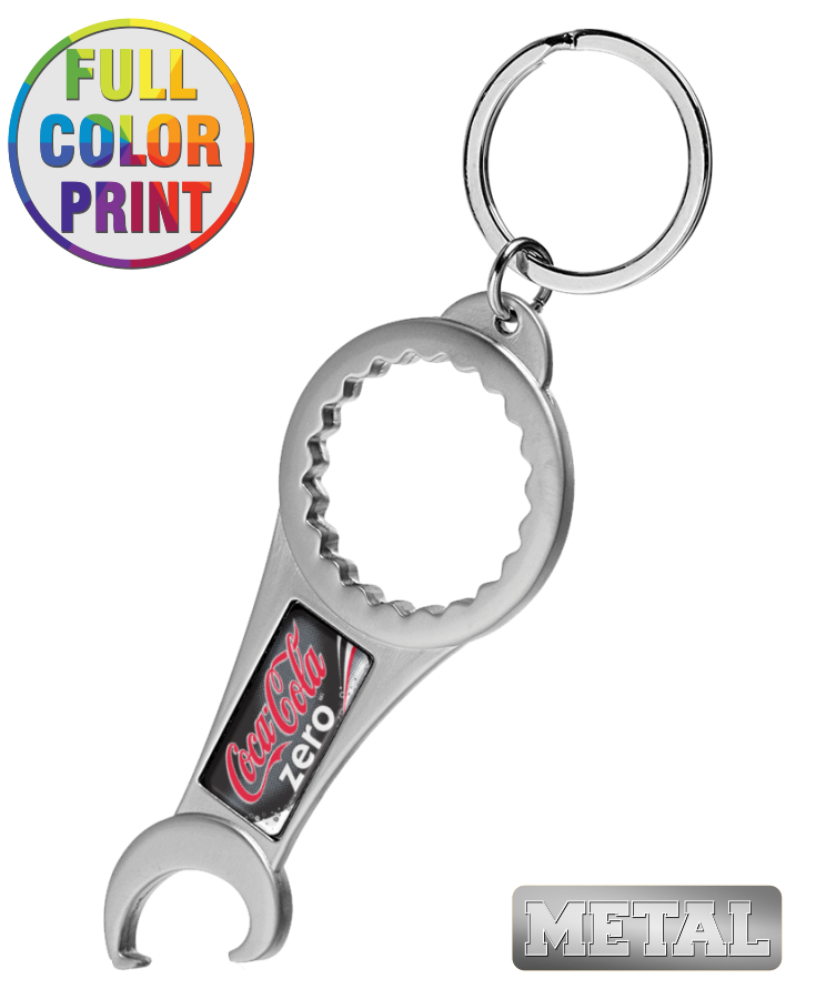 Dual Function Metal Keychain Bottle Opener