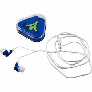 Customized Ear Buds in Triangular Case