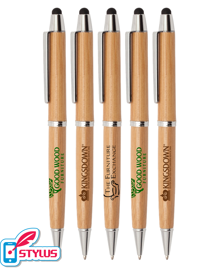 Eco-Friendly Bamboo Stylus Pen - Elegance Twister Design