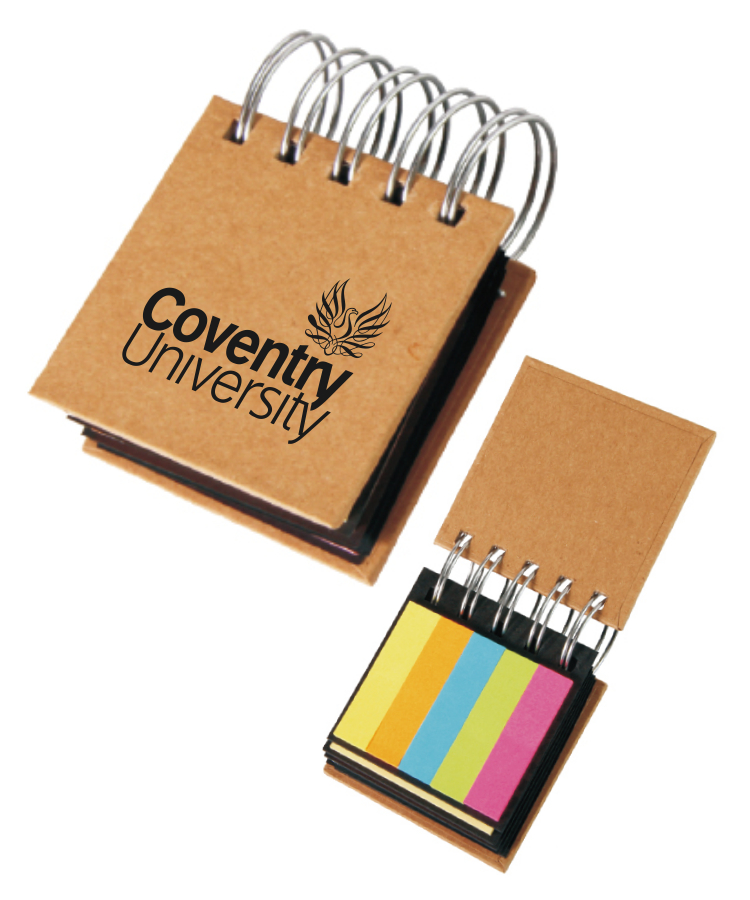 Eco-Friendly Spiral-Bound Sticky Memo Pad (3x3)