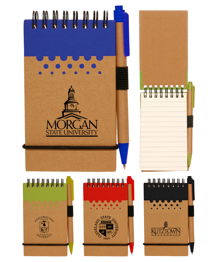 Eco-Friendly Spiral Notebook Jotter with Pen (Full Color)