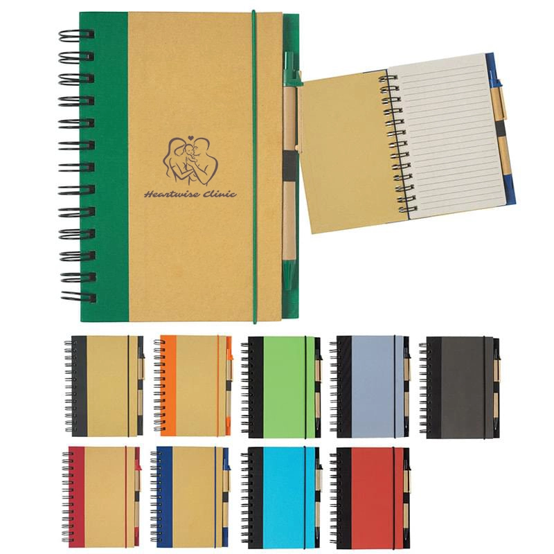 Eco-Inspired 5" X 7" Spiral Notebook & Pen