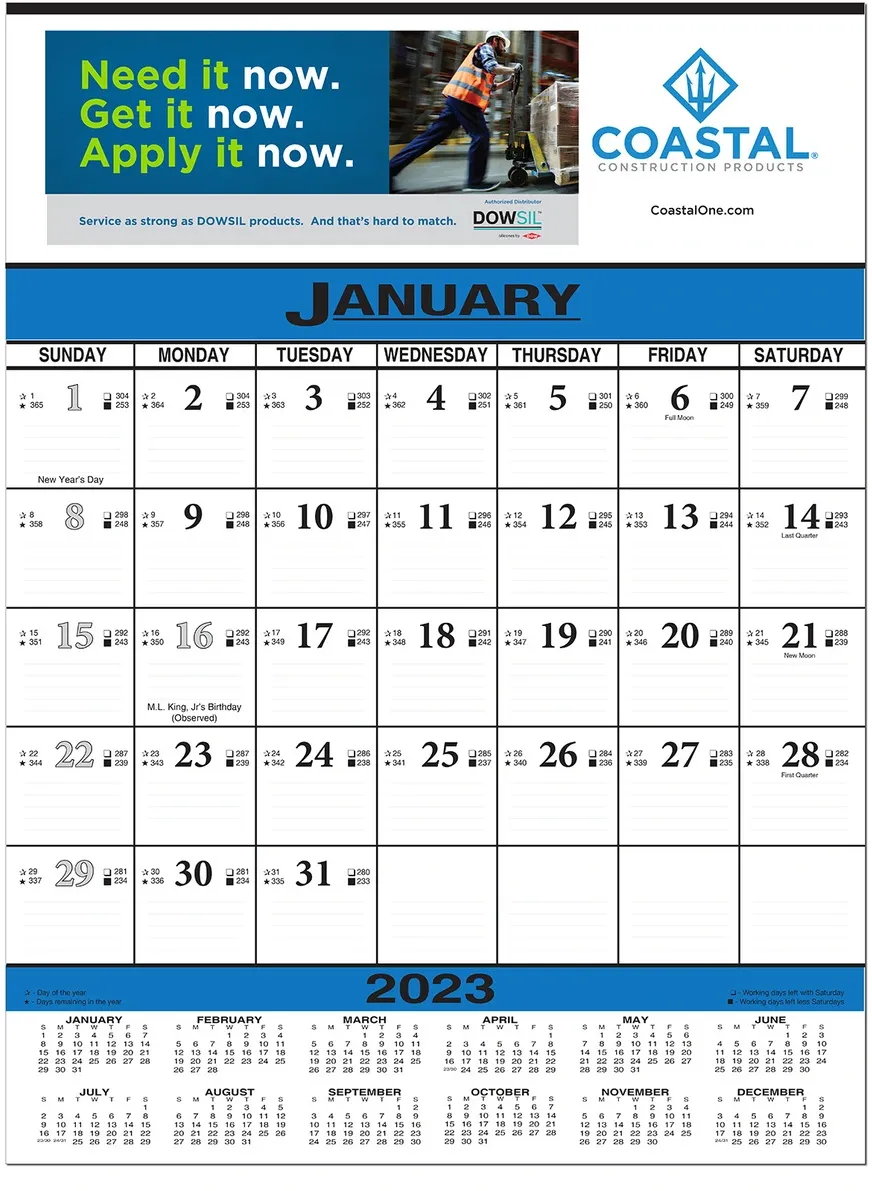 Economy Contractor 12 Sheet Wall Calendar 