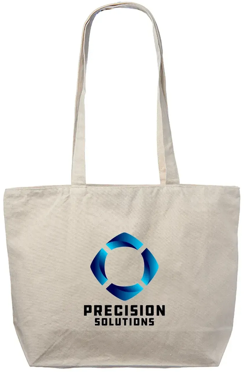 Eden Cotton Canvas Tote Bag w/ Zipper Closure (Full Color)