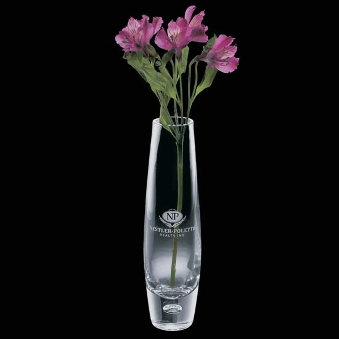 Custom Bubble Base Tall Flower Vase - Promo Vase for Business