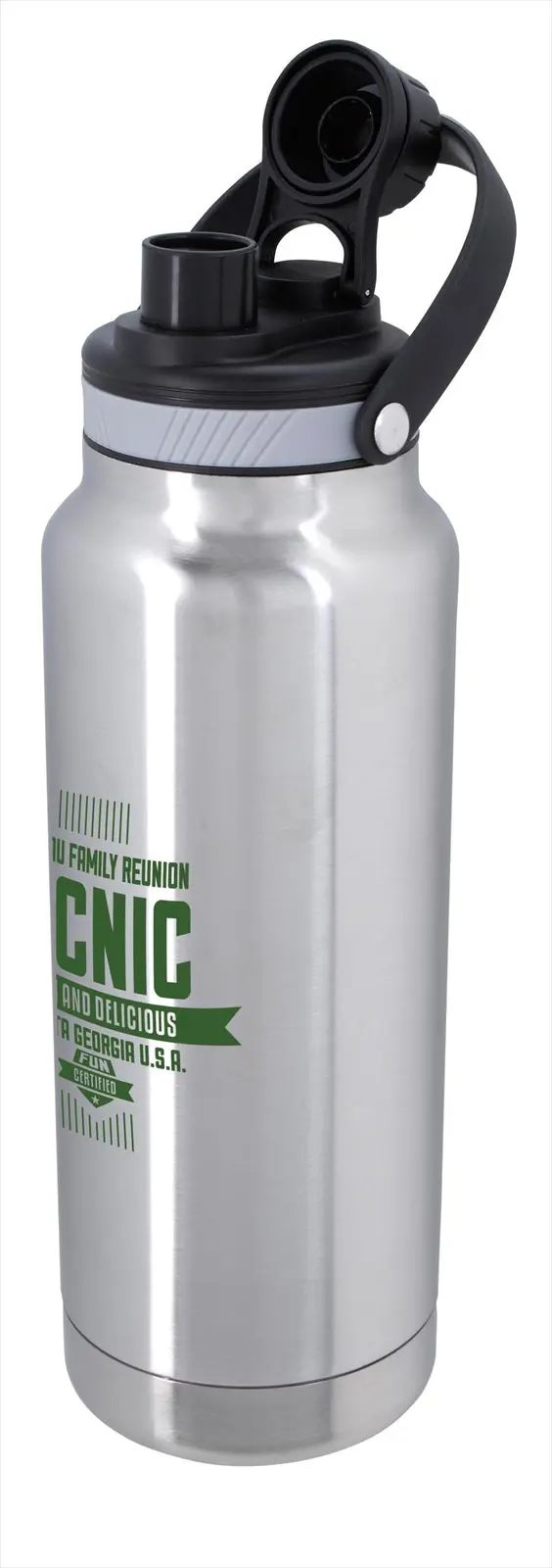 Custom Energetic Vacuum Sport Bottle with hanger - 33 oz.