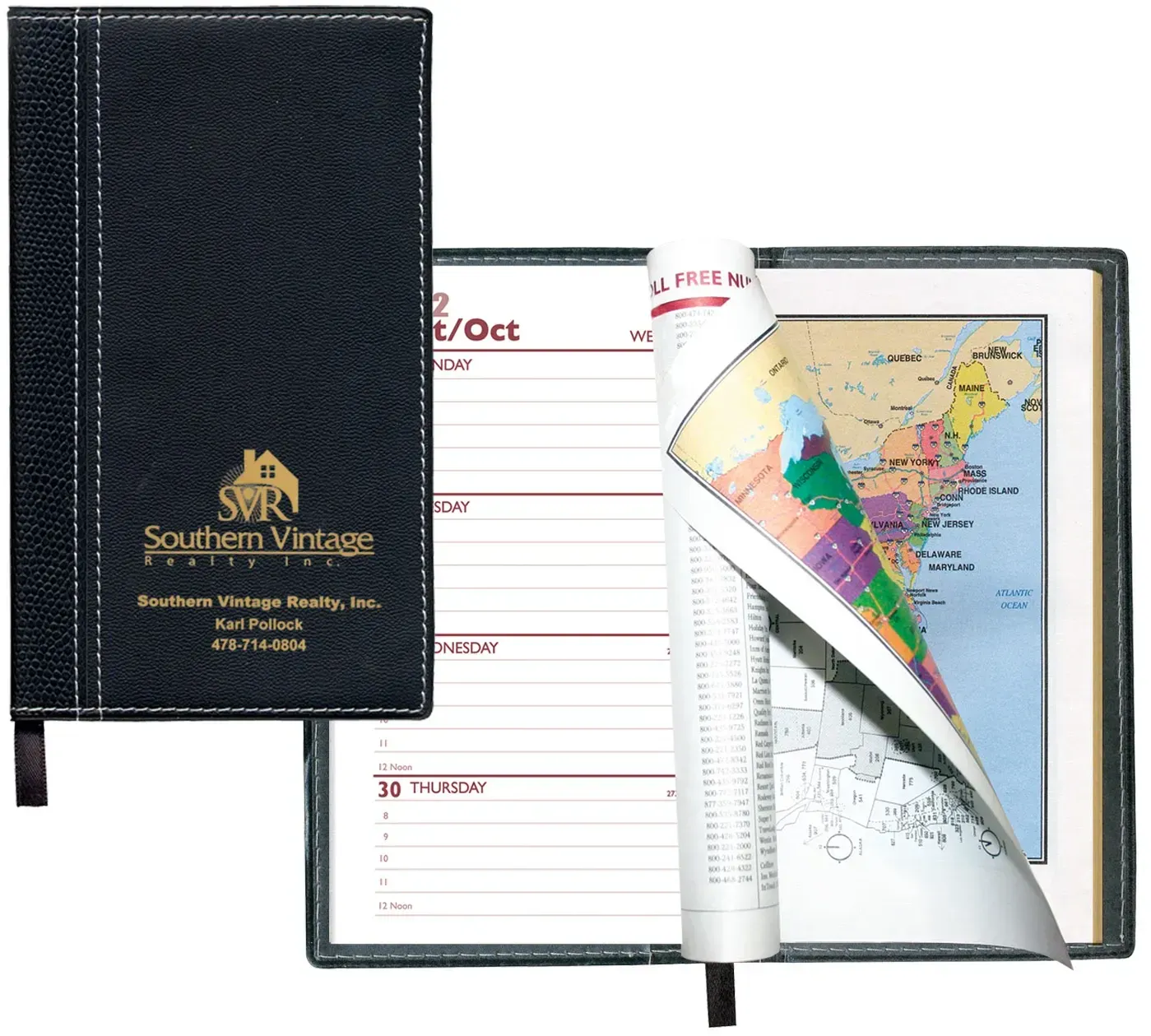 Custom Logo Two-Tone Vinyl Soft Cover Planner