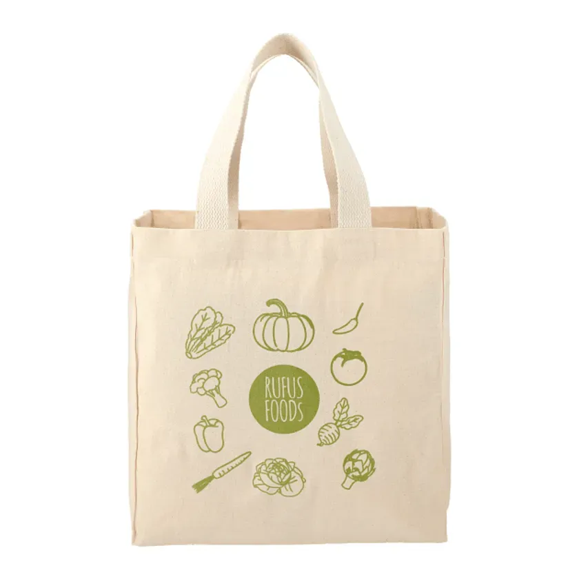 Custom Essential Cotton Grocery Tote - 8oz