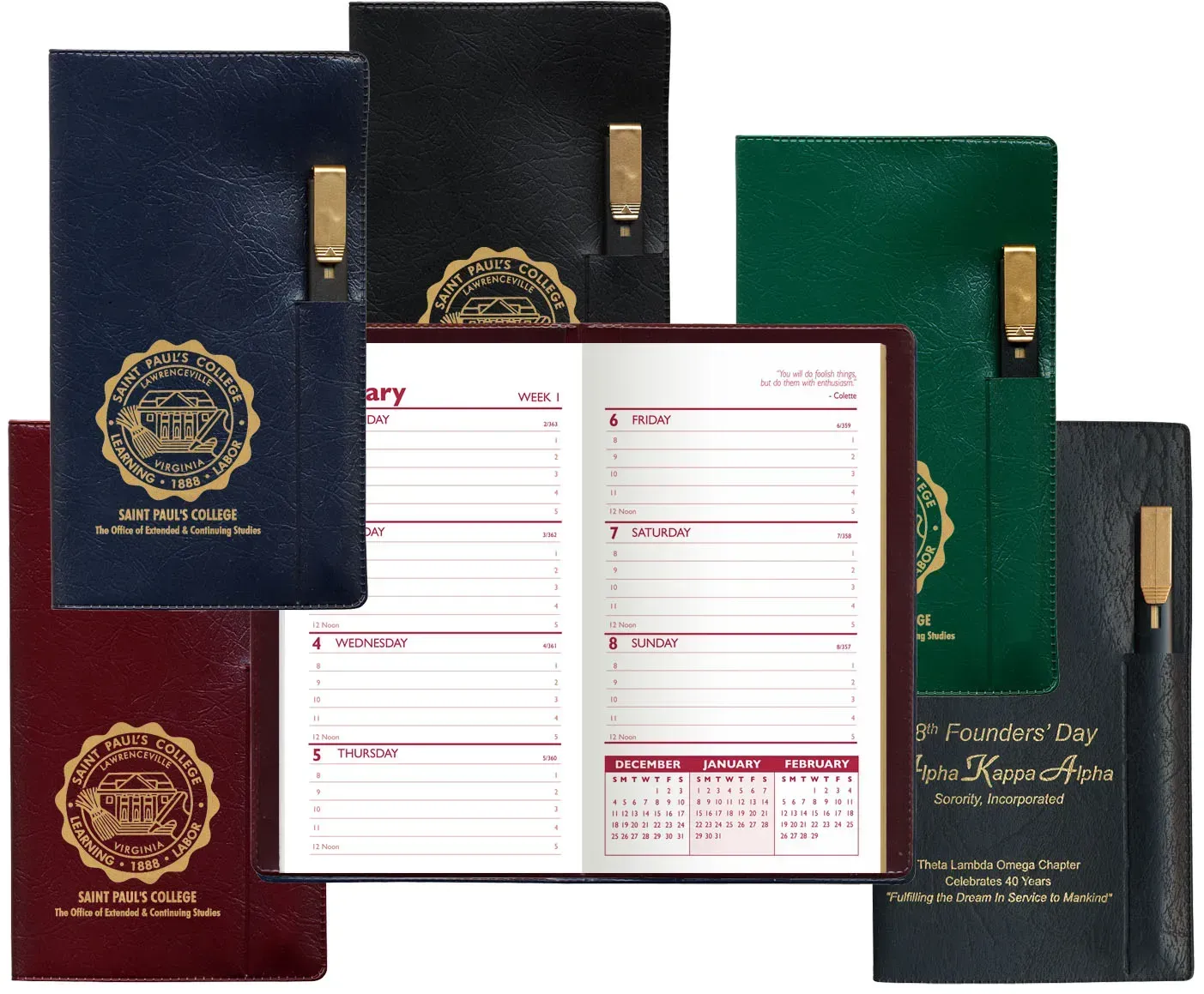 Custom Weekly Planner with Pen