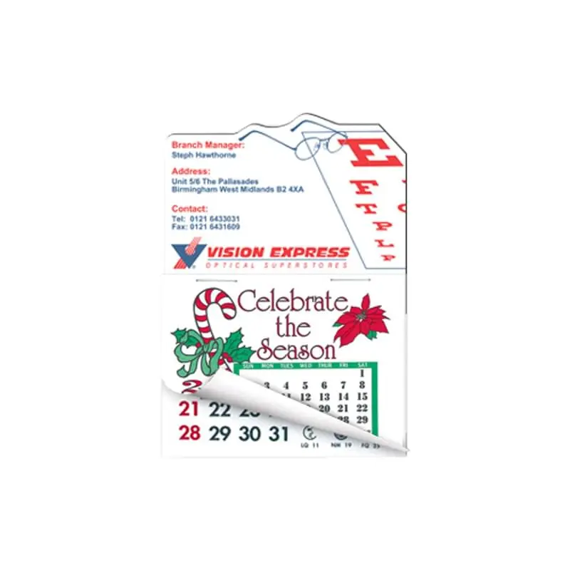 Eye Exam Shape Calendar Pad Magnets W/Tear Away Calendar