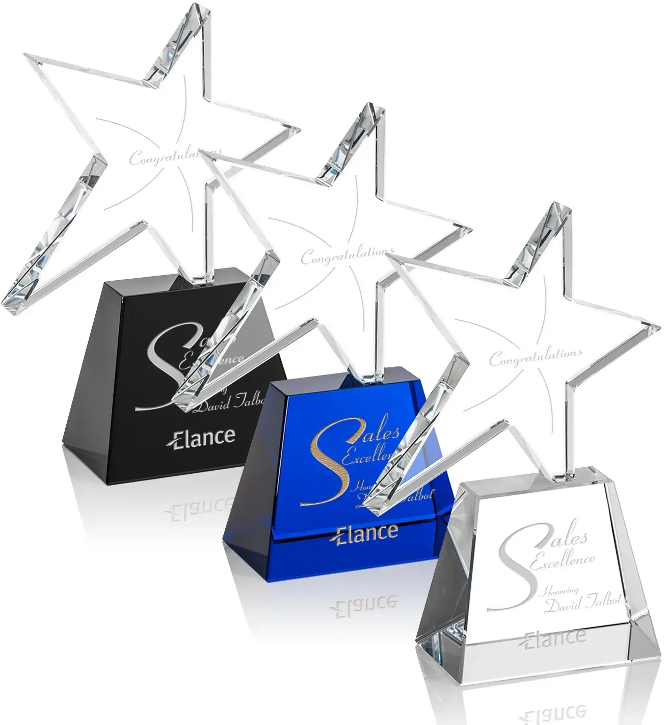 Custom Falcon Star Award for Business Recognition - Blue Base, 2 Colorfill Options (60 chars)