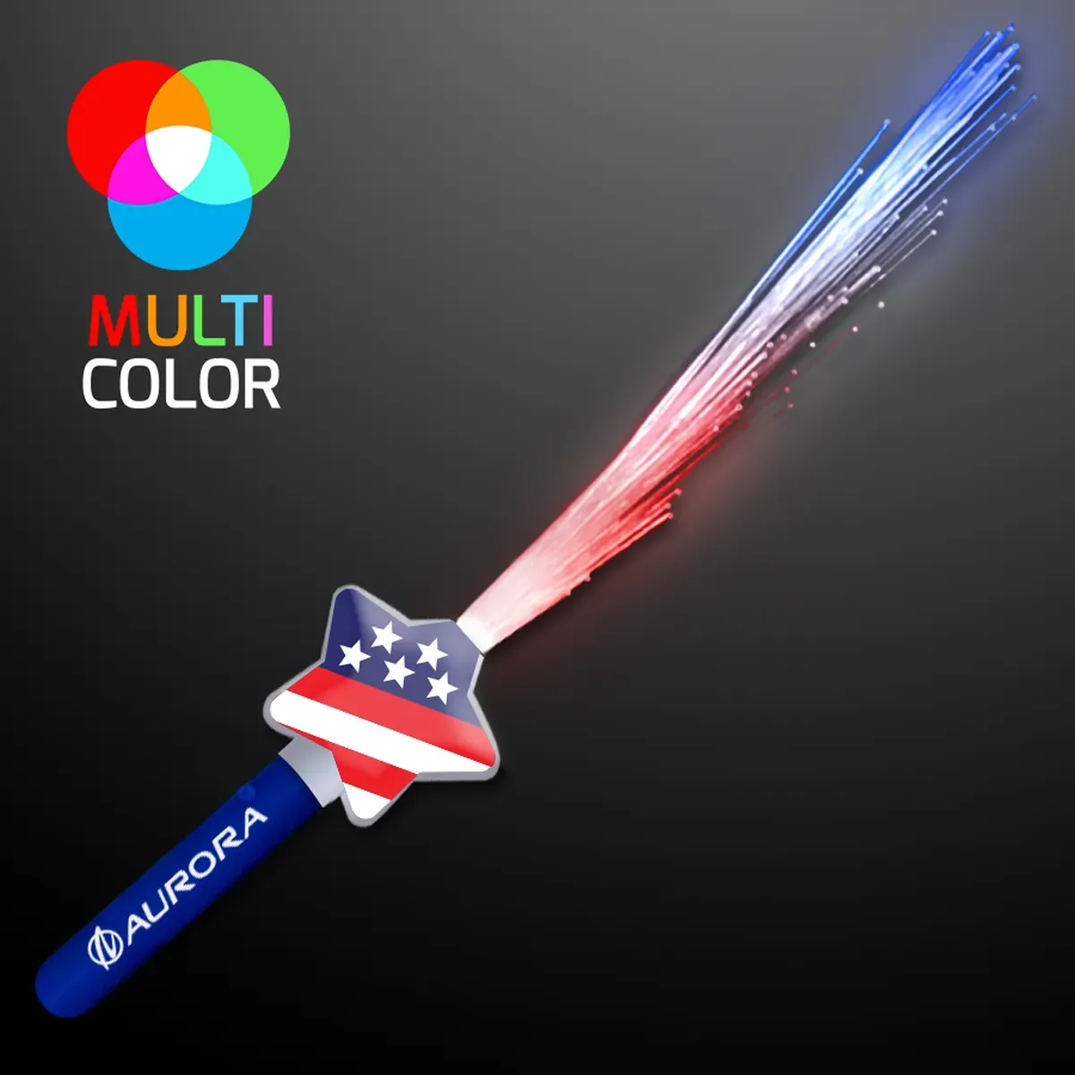 Fiber Optic Stars & Stripes Wands