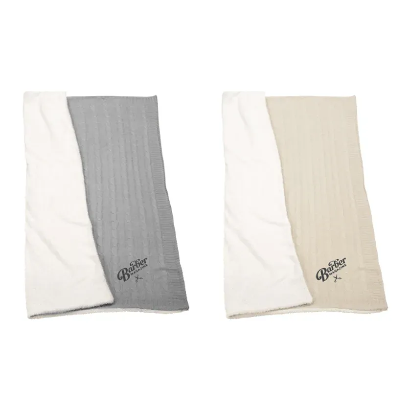 Branded Field & Co. Sherpa Blanket - Cable Knit Design