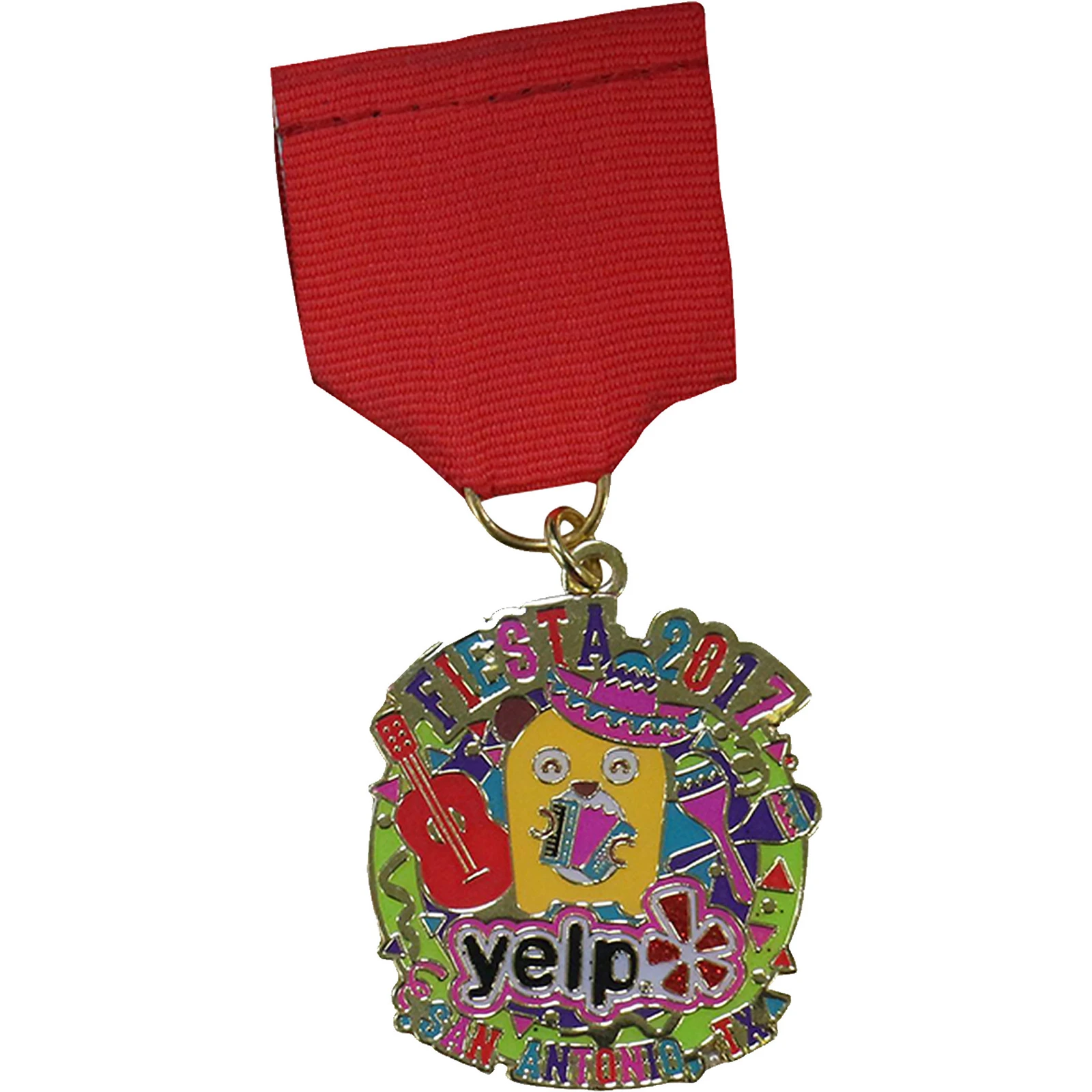 Fiesta Medals: 1 1/2" W x 1 1/2" H x 1/16" D