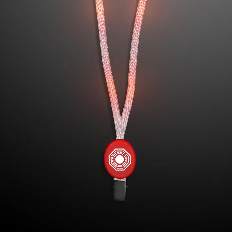 Flashing Red Lanyard with Badge Clasp