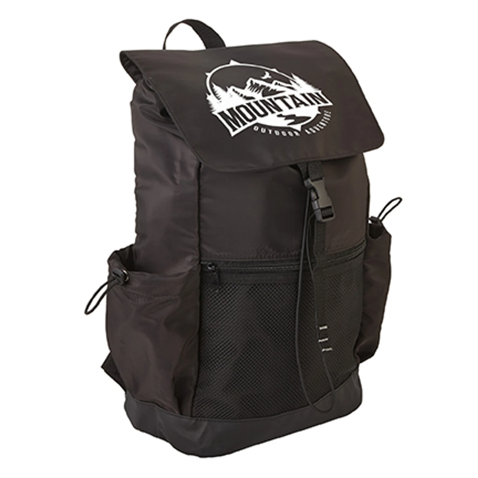 Flip Over Rucksack Backpack (Zippered Mesh Front Pocket)