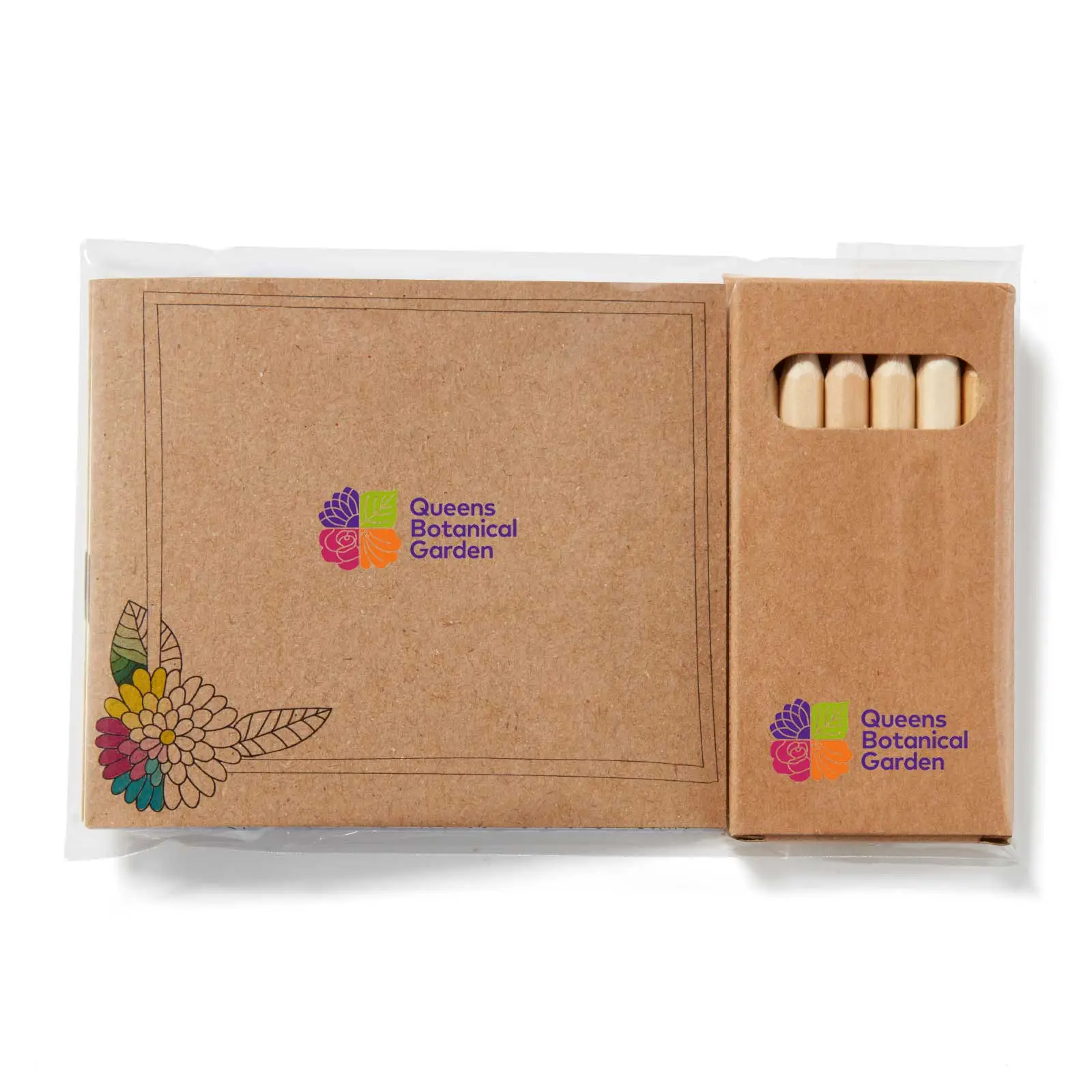  Flowers Adult Coloring Book & 6-Color Pencil Set